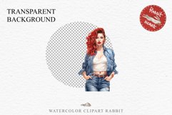 Fashion Lady Pin up Jeans Vintage Women PNG Romantic Girl Victorian Flower Transparent junk journal collage scrapbooking designs sublimation printable files watercolor antique romantic girl illustration paper craft, Victorian Lady Clipart, Royal Women PNG