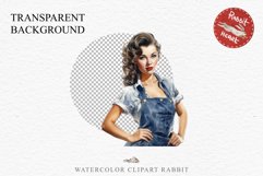 Fashion Lady Pin up Jeans Vintage Women PNG Romantic Girl Victorian Flower Transparent junk journal collage scrapbooking designs sublimation printable files watercolor antique romantic girl illustration paper craft, Victorian Lady Clipart, Royal Women PNG