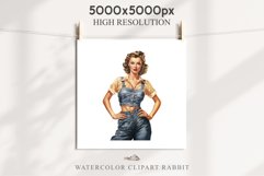 Fashion Lady Pin up Jeans Vintage Women PNG Romantic Girl Victorian Flower Transparent junk journal collage scrapbooking designs sublimation printable files watercolor antique romantic girl illustration paper craft, Victorian Lady Clipart, Royal Women PNG