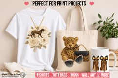Leopard Fashion Clipart PNG Bundle | 12 Luxury Elements Product Image 3