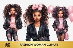 fashion black woman clipart, black african woman Product Image 1