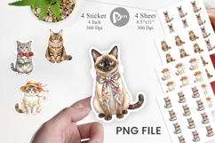 Fashionable Cat Mom Portraits Sticker Product Image 1