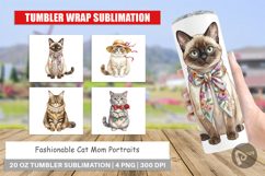 Fashionable Cat Mom Portraits Tumbler Product Image 1