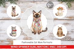 Fashionable Cat Mom Wind Spinner Product Image 1