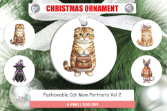 Fashionable Cat Mom Portraits Ornament Product Image 1