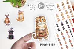 Fashionable Cat Mom Portraits Sticker Product Image 1