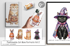 Fashionable Cat Mom Digital Paper Product Image 1