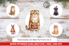 Fashionable Cat Mom Wind Spinner Product Image 1