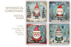 Whimsical Santa Digital Paper Paper JPG Product Image 1