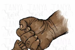 Father And Son Fists | African American | Sublimation Png Product Image 6