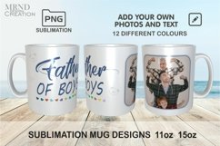 Father of Boys Photo Mug Wrap Sublimation PNG Product Image 2