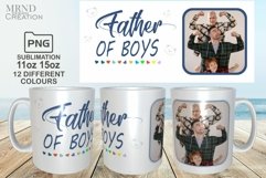 Father of Boys Photo Mug Wrap Sublimation PNG Product Image 1