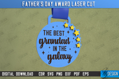 Father&#039;s Day Award Laser Cut Bundle, Father&#039;s Day Medal SVG Product Image 4
