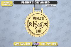 Father&#039;s Day Award Laser Cut Bundle, Father&#039;s Day Medal SVG Product Image 3