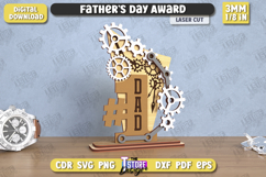 Father&#039;s Day Award Laser Cut Bundle, Father&#039;s Day Medal SVG Product Image 12