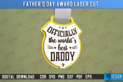 Father&#039;s Day Award Laser Cut Bundle, Father&#039;s Day Medal SVG Product Image 5