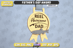 Father&#039;s Day Award Laser Cut Bundle, Father&#039;s Day Medal SVG Product Image 4