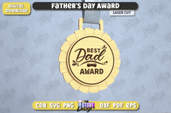 Father&#039;s Day Award Laser Cut Bundle, Father&#039;s Day Medal SVG Product Image 5