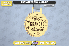 Father&#039;s Day Award Laser Cut Bundle, Father&#039;s Day Medal SVG Product Image 6