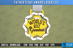 Father&#039;s Day Award Laser Cut Bundle, Father&#039;s Day Medal SVG Product Image 7