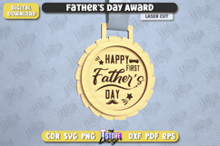 Father&#039;s Day Award Laser Cut Bundle, Father&#039;s Day Medal SVG Product Image 7