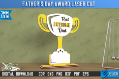 Father&#039;s Day Award Laser Cut Bundle, Father&#039;s Day Medal SVG Product Image 9