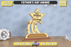 Father&#039;s Day Award Laser Cut Bundle, Father&#039;s Day Medal SVG Product Image 9