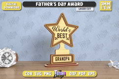 Father&#039;s Day Award Laser Cut Bundle, Father&#039;s Day Medal SVG Product Image 11