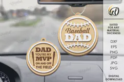 Father's Day Car Charm Laser Cut. Wooden Car Accessory SVG Product Image 1