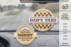 Father's Day Car Charm Laser Cut. Wooden Car Accessory SVG Product Image 1