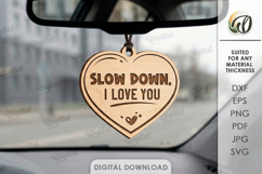 Father's Day Car Charm Laser Cut. Car Accessory SVG Product Image 1