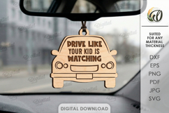Father's Day Car Charm Laser Cut. Car Accessory SVG Product Image 1