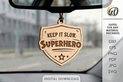 Father's Day Car Charm Laser Cut. Car Accessory SVG Product Image 1