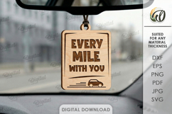 Father's Day Car Charm Laser Cut. Car Accessory SVG Product Image 1