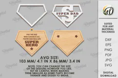 Father's Day Car Charm Laser Cut. Wooden Car Accessory SVG Product Image 2