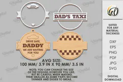 Father's Day Car Charm Laser Cut. Wooden Car Accessory SVG Product Image 2