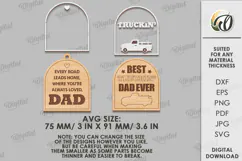 Father's Day Car Charm Laser Cut. Wooden Car Accessory SVG Product Image 2