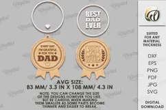 Father's Day Car Charm Laser Cut. Wooden Car Accessory SVG Product Image 2