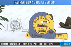 Father&#039;s Day Card|Laser Cut Greeting Card|Wood Tape Measure Product Image 1