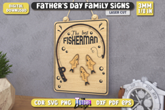 Father&#039;s Day|Family Signs Laser Cut|Hanging Décor|Fisherman Product Image 1