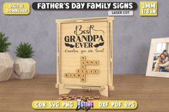 Father&#039;s Day | Family Signs Laser Cut | Table Décor| Grandpa Product Image 1