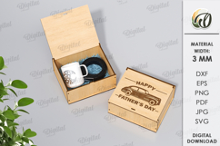 Father’s Day Gift Box Laser Cut. 3D Gift Box SVG Product Image 1