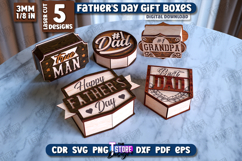 Father&#039;s Day Gift Boxes Laser Cut Bundle, Gift for Dad SVG Product Image 1