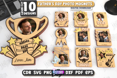 Father&#039;s Day Photo Magnets Laser Cut Bundle,Gift For Dad SVG Product Image 1