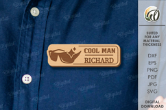 Father&#039;s Day Name Tag Laser cut. Father&#039;s Name Badge SVG Product Image 1