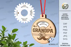 Father’s Day Ornament Laser Cut. Gift For Grandpa SVG Product Image 1