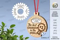 Father’s Day Ornament Laser Cut. Gift For Grandpa SVG Product Image 1