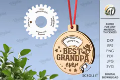 Father’s Day Ornament Laser Cut. Gift For Grandpa SVG Product Image 1