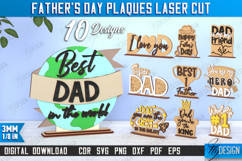 Father&#039;s Day Plaques Laser Cut Bundle, Father&#039;s Day Decor Product Image 1