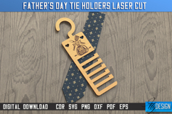 Father&#039;s Day Tie Holders Laser Cut Bundle, Tie Hanger SVG Product Image 4